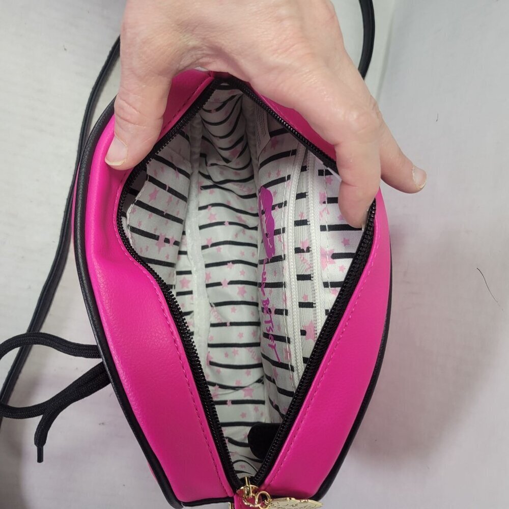 Luv Betsey by Betsey Johnson Fun Casual Pink Oval Football Crossbody Bag - Picture 13 of 13